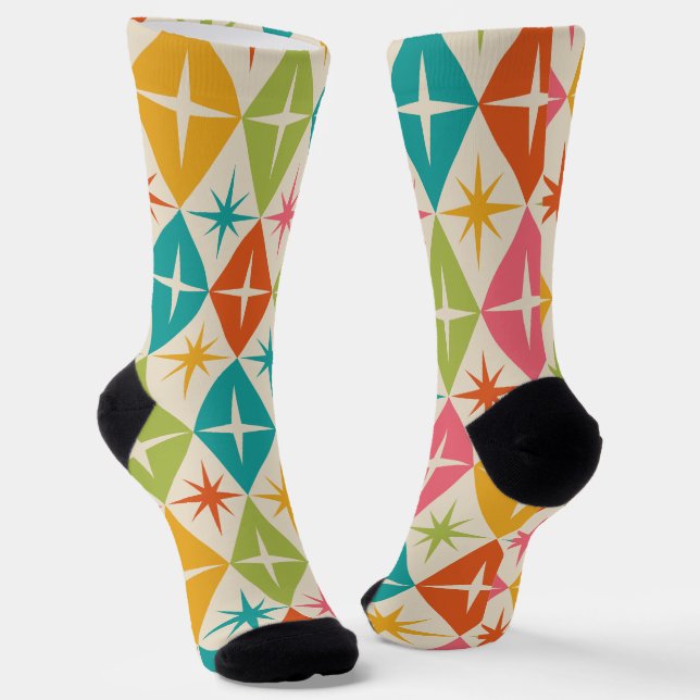 Sternenexplosionen im Stil der Mitte des 20. Jahrh Socken (Gewinkelt)