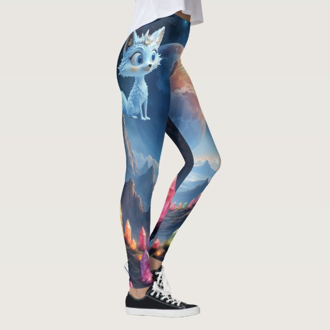 Sternenflüsterfuchs – Hüter des Kristalllichts.  Leggings (Rechts)