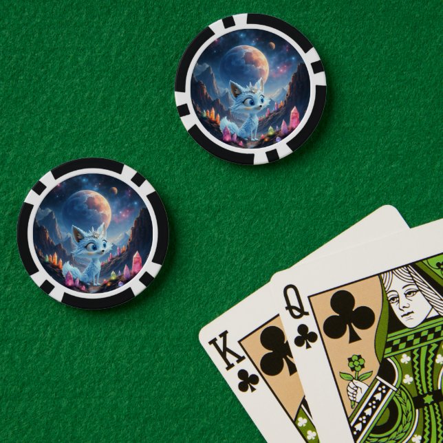 Sternenflüsterfuchs – Hüter des Kristalllichts.  Pokerchips (Pokertisch (doppelt))