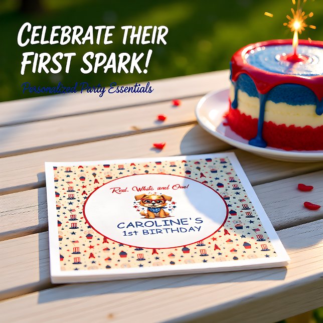 Sternenförmiger Welpe 1. Geburtstag Serviette (Von Creator hochgeladen)