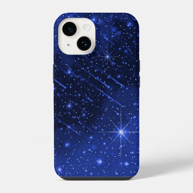 Sternengalaxie auf Blau   iPhone Hülle (Rückseite)