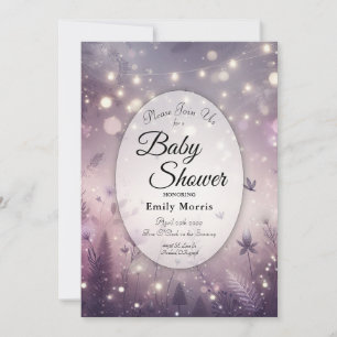 Sternenglanz-Verzauberung in Blüte Baby Shower Einladung