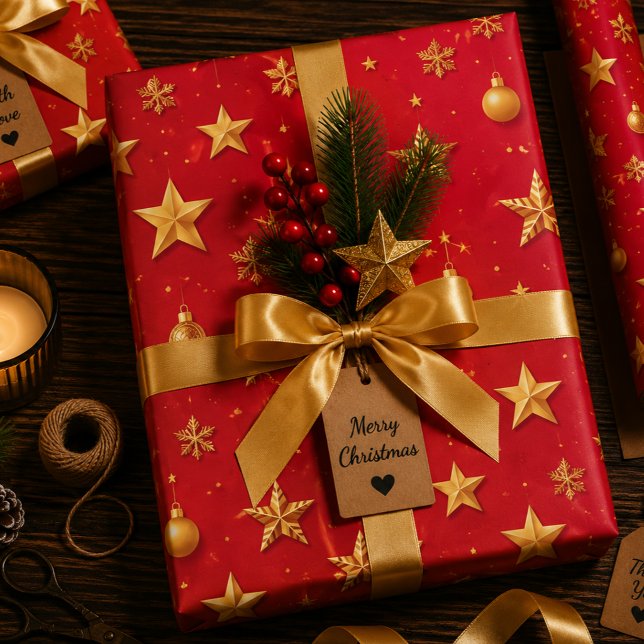 Sternenglänzendes Weihnachten Geschenkpapier Set (Von Creator hochgeladen)