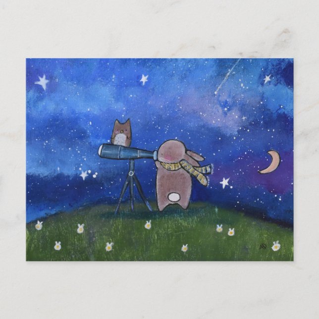 Sternengucker-Hasen-Postkarte Postkarte (Vorderseite)