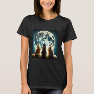 Sternengucker-Katzen mit Mond und Sternen Nachthim T-Shirt