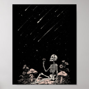 Sternengucker-Skelett-Goth-Sommer Poster