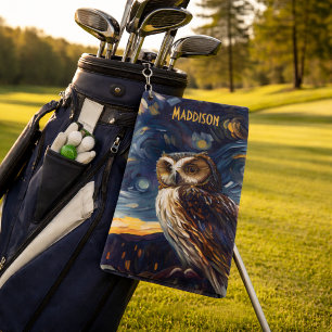 Sternenhafte Nachteule Golfhandtuch