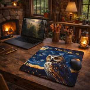 Sternenhafte Nachteule Mousepad
