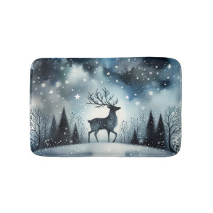 Sternenhafte Winternacht Hirsche Badematte