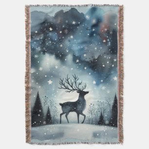 Sternenhafte Winternacht Hirsche Decke