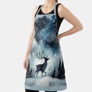 Sternenhafte Winternacht Hirsche Schürze
