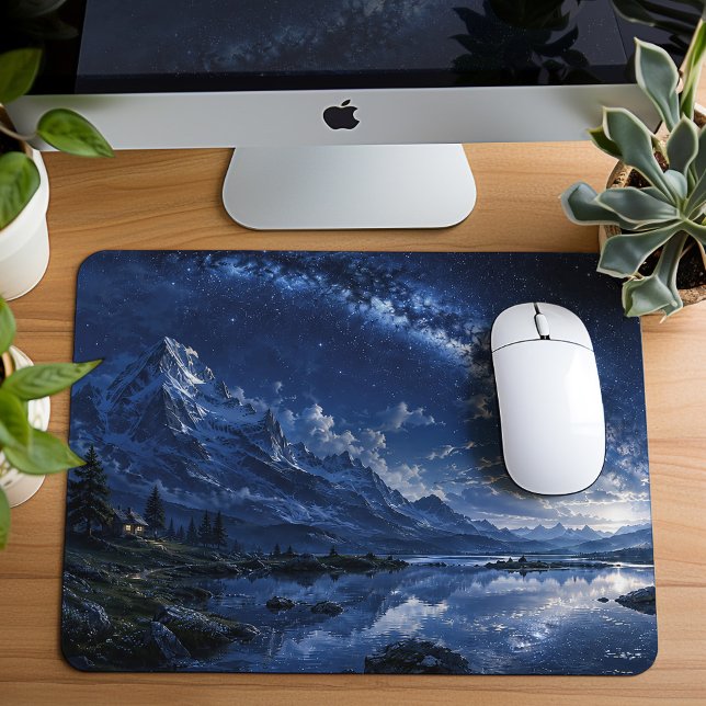 Sternenhafter Bergsee-Ausflug Mousepad (Von Creator hochgeladen)