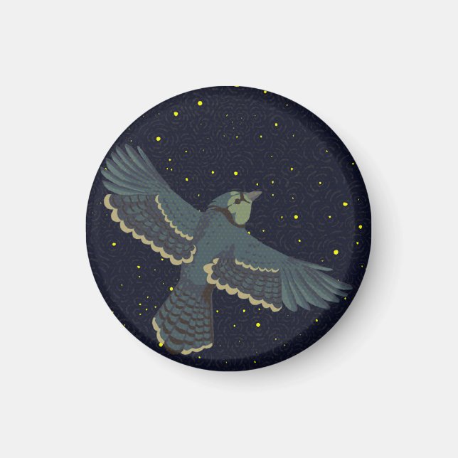 Sternenhafter Blauhäher Magnet (Vorne)