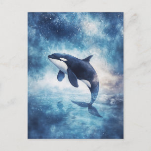 Sternenhafter Orca-Wal Himmelsgalaxie Postkarte