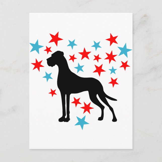 Sternenherz Dogge Postkarte (Vorderseite)