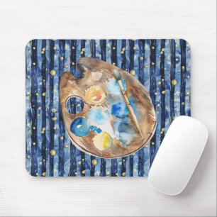 Sternenhimmel Blau Pfirsich Gelb Farbe Mousepad