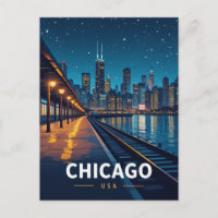 Sternenhimmel Blick auf die Skyline von Chicago