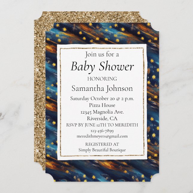 Sternenhimmel Einladung (Vorne/Hinten)