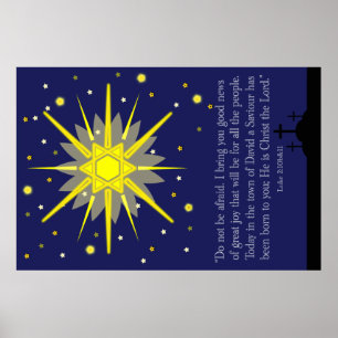 Sternenhimmel mit Luke 2:10-11 Poster