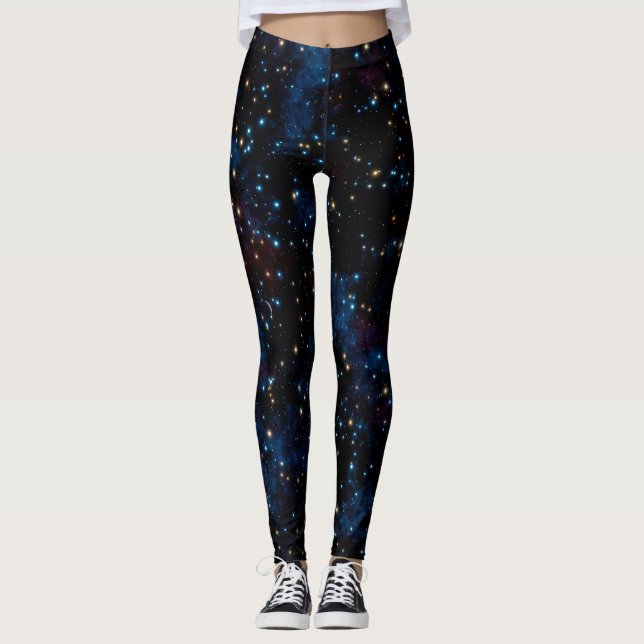 Sternenhimmel mit Sternen und Planeten Leggings (Vorderseite)