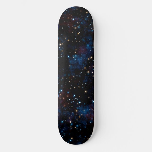 Sternenhimmel mit Sternen und Planeten Skateboard (Vorderseite)