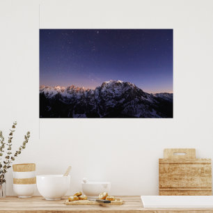 Sternenhimmel über Bergen Poster