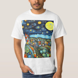 Sternenhimmel über dem Dorf T-Shirt