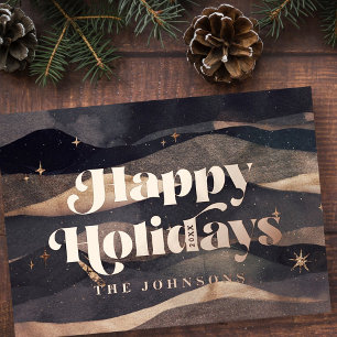 Sternenhimmel-Winterhimmel Moderne Elegante Chic Folien Feiertagskarte