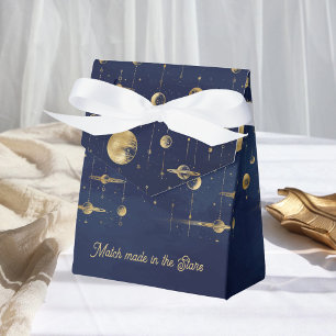 Sternenhochzeit - Blaue Goldene Hochzeitsgunst Geschenkschachtel