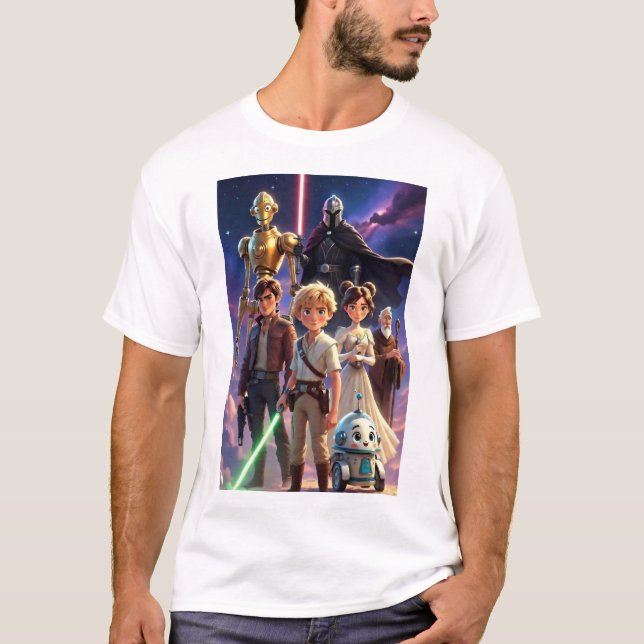 Sternenkämpfe | Whimsical Space Adventure Crew T-Shirt (Vorderseite)