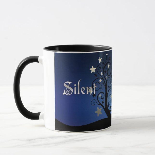 Sternenklare Baum-stille Nacht Tasse (Links)