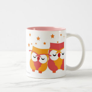Sternenklare Eulen Zweifarbige Tasse