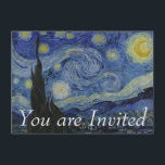 Sternenklare Nacht durch Vincent van Gogh Einladung<br><div class="desc">Vincent Willem Van Gogh war ein Posten-Impressionist Maler des niederländischen Ursprung, dessen Arbeit-bemerkenswert für seine raue Schönheit, emotionale Ehrlichkeit und mutig einen weit reichenden Einfluss auf 20. Jahrhundert Art. Farbe-hatte. Nach Jahren der schmerzlichen Angst und häufigen Kämpfen der Geisteskrankheit, starb er gealterte 37 von einer Schusswaffenwunde, allgemein anerkannt, selbst zugefügt...</div>