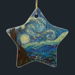 Sternenklare Nacht durch Vincent van Gogh Keramik Ornament<br><div class="desc">Personifizieren Sie diese hübsche Verzierung für Ihren Weihnachtsbaum oder als runde hängende Verzierung des Jahres.</div>