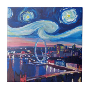 Sternenklare Nacht in London Fliese