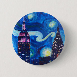 Sternenklare Nacht New York Button