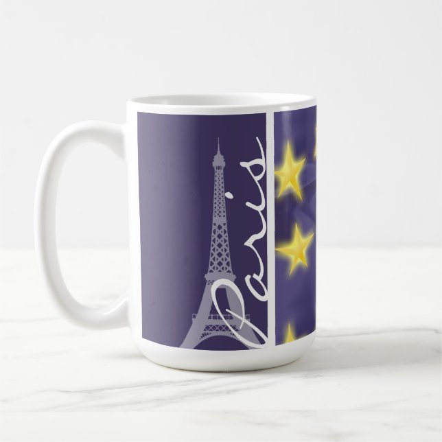 Sternenklare Nacht Paris; Eiffelturm Kaffeetasse (Links)
