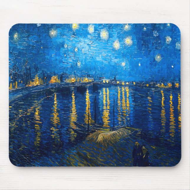 Sternenklare Nacht über der Rhône, Van Gogh Mousepad (Vorne)