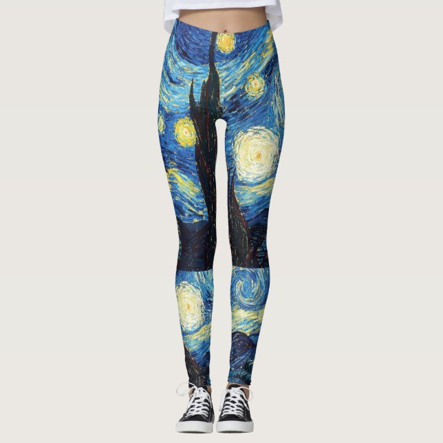 Sternenklare Nacht Van Gogh Leggings (Vorderseite)