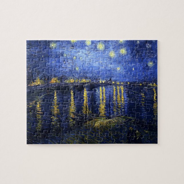 Sternenklare Nacht Van Gogh über dem Puzzle (Horizontal)