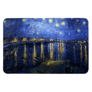 Sternenklare Nacht Van Gogh über der Rhône Magnet