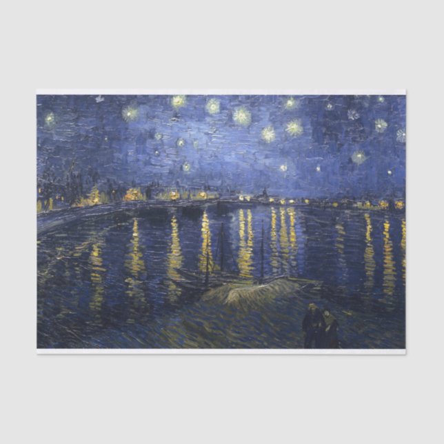 Sternenklare Nacht Van Gogh | über der Rhône | Seidenpapier (Vorderseite)
