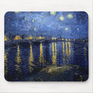Sternenklare Nacht Van Gogh über Rhône Mousepad