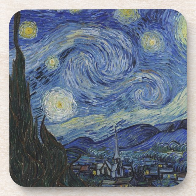 Sternenklare Nacht Van Gogh Untersetzer (Vorderseite)