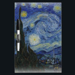 Sternenklare Nacht von Vincent van Gogh Memoboard<br><div class="desc">Sternenklare Nacht Vincent van Gogh des weißen Brettes trockenen Löschens. Die sternenklare Nacht ist eine Malerei durch den niederländischen Postenimpressionist Künstler Vincent van Gogh. Die Malerei stellt die Ansicht außerhalb seines sanitorium Raumfensters bei Heilig-Rémy-De-Provence in Südfrankreich dar. Fertigen Sie und personifizieren Sie besonders an, um ein cooles, Geschenk für Weihnachten,...</div>