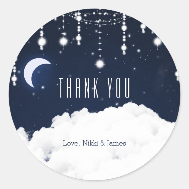 Sternenklare Nacht Wolken Himmel Sticker (Vorderseite)