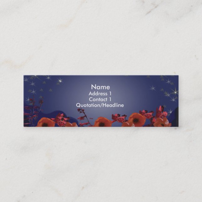 Sternenklare Nachtkontakt-Karte Telefonnummerkarte (Vorderseite)