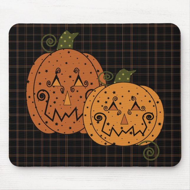 Sternenklare Nachtkürbise Mousepad (Vorne)