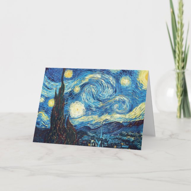 Sternenklare Nachtmalerei Van Gogh Karte (Vorderseite)