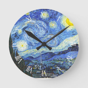 Sternenklare Nachtrömische Ziffern Van Gogh Runde Wanduhr